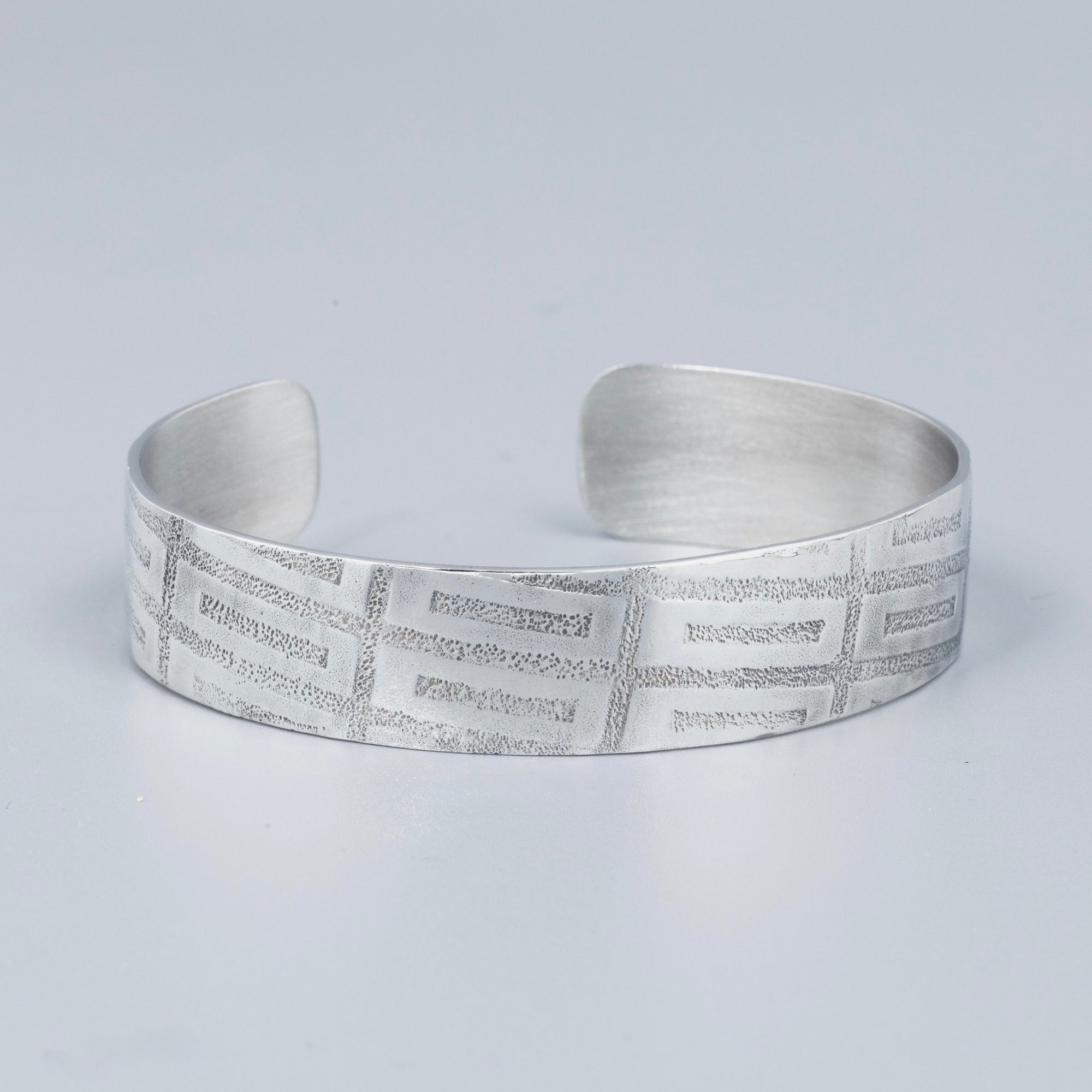 Stacked Grid Silver Cuff-Kelli Jewelry