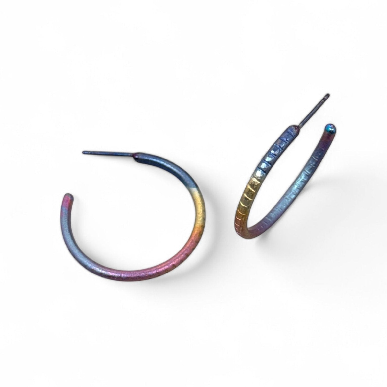 Titanium Colored Hoops-Kelli Jewelry