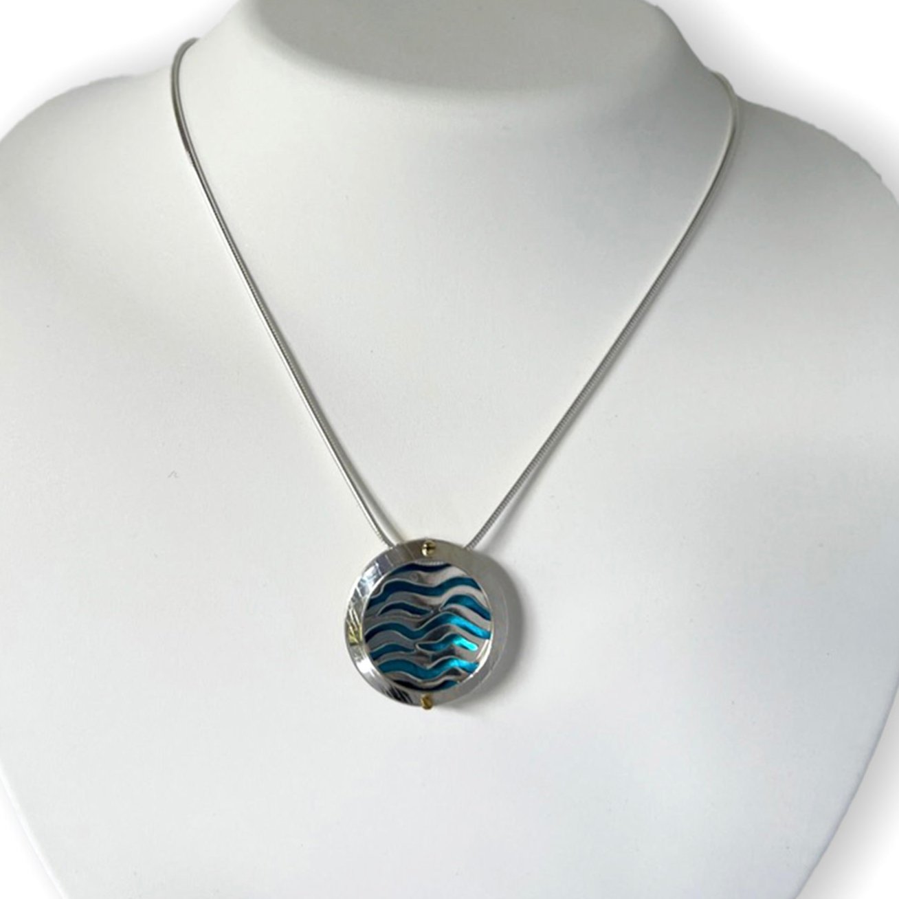 Waves-Silver and Niobium Necklace