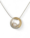 Balancing Pearl 18k andSilver Necklace-Kelli Jewelry