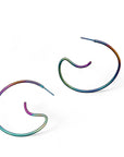 Chameleon Funky Hoop Titanium Earrings-Kelli Jewelry