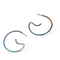 Chameleon Funky Hoop Titanium Earrings-Kelli Jewelry