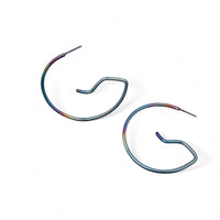 Chameleon Funky Hoop Titanium Earrings -Kelli Jewelry