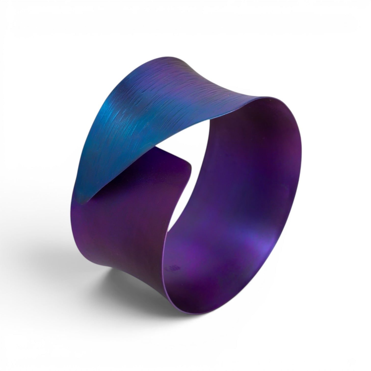 Gradient purple and blue bracelet on a white background