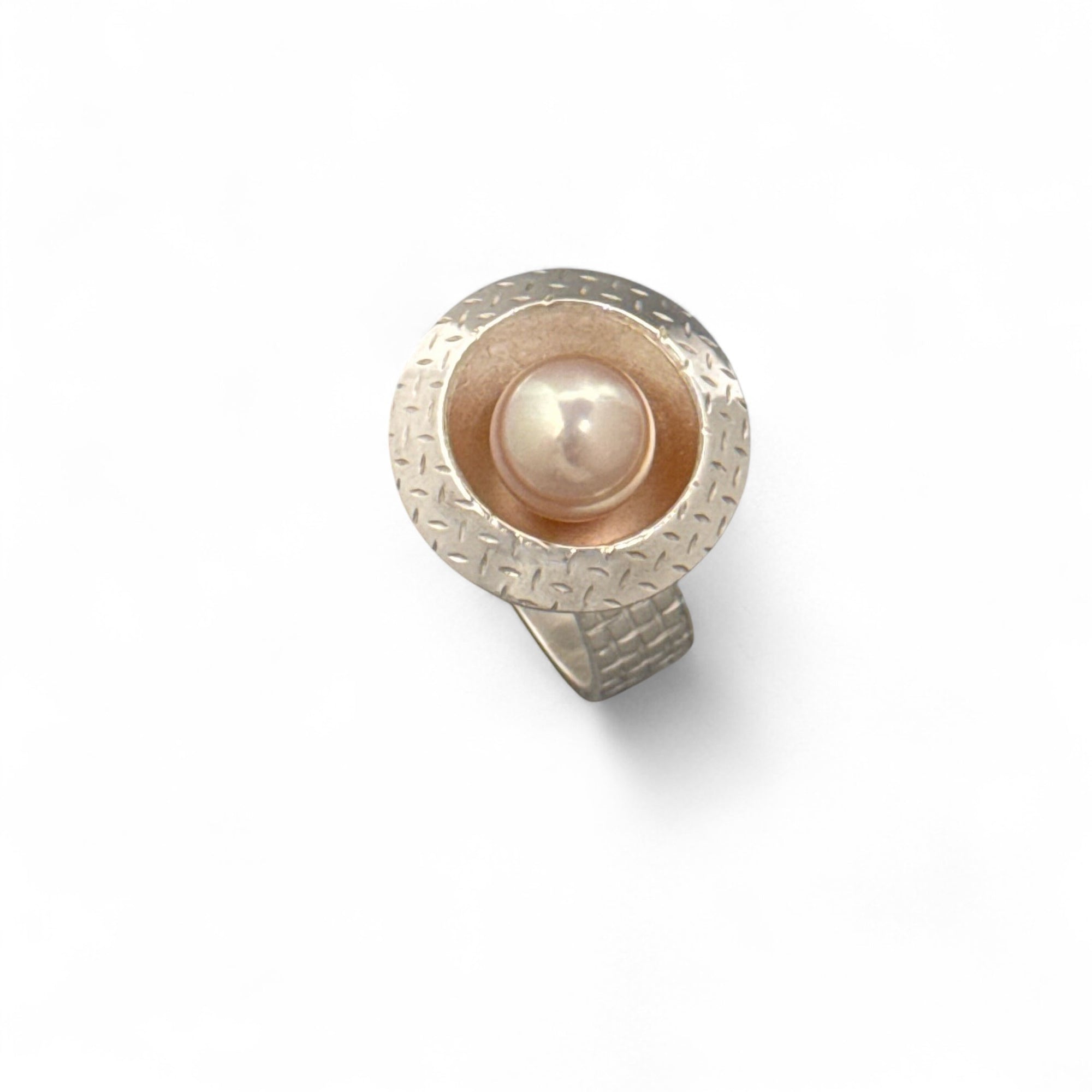 Encircled Pearl Ring Pink-Kelli Jewelry