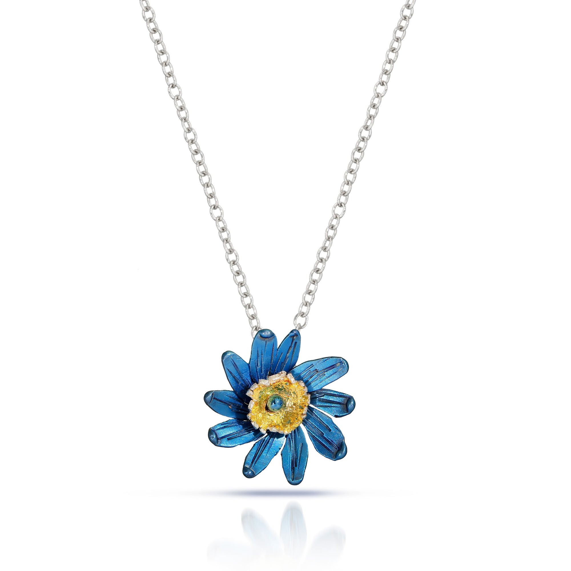 Delicate Blue Flower Necklace