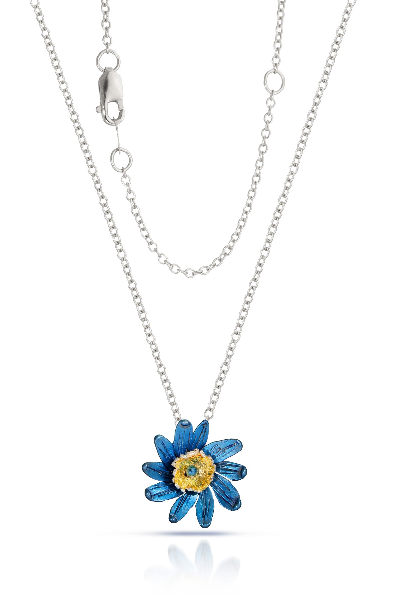 Delicate Blue Flower Necklace