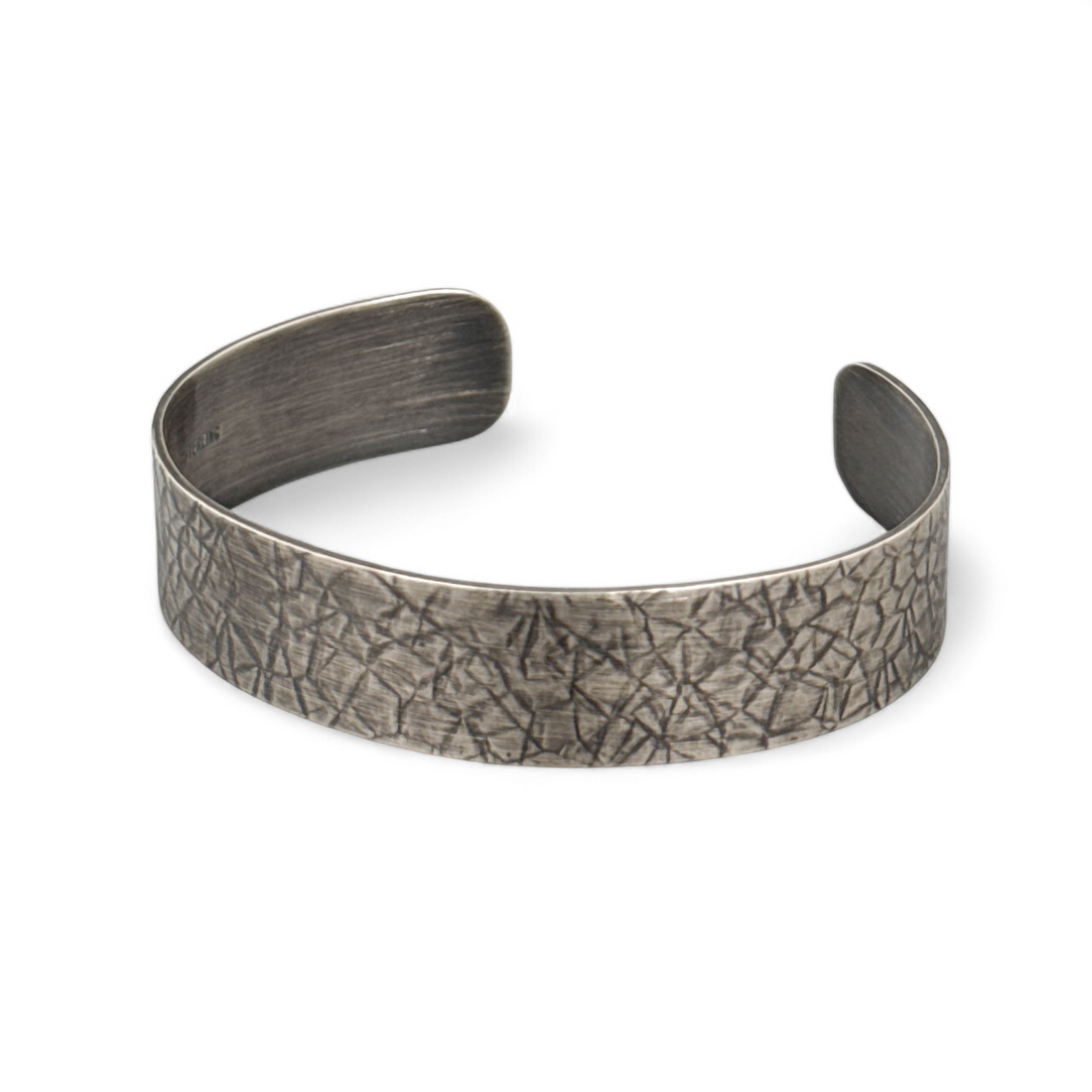 Oxidized Silver Sinew Cuff-Kelli Jewelry
