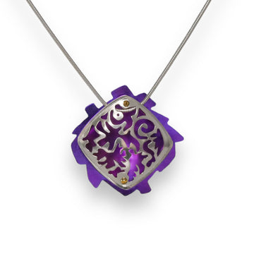 Purple Fire Dragon Silver and Niobium Necklace-Kelli Jewelry