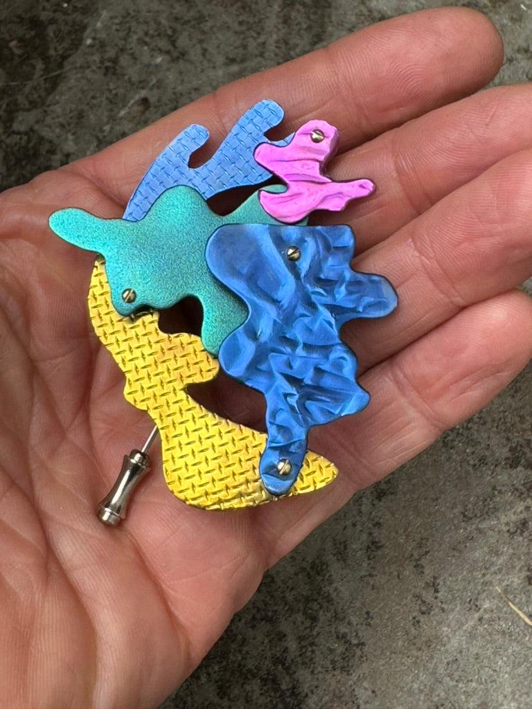 Retro Puzzle pin #1 in hand-KelliJewelry