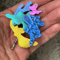 Retro Puzzle pin #1 in hand-KelliJewelry