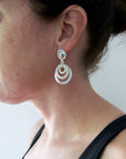 Silver Circle Button Earrings