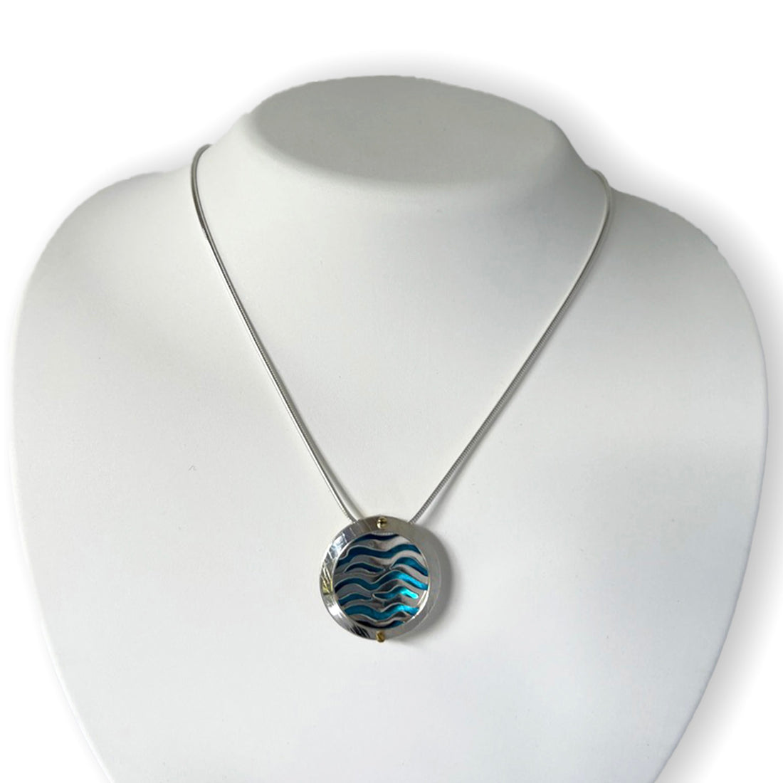 Waves-Silver and Niobium Necklace