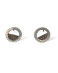 Circling Back Silver and Copper Stud Earrings-Kelli Montgomery Jewelry