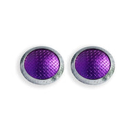 Silver and Niobium  Large Button Stud Earrings