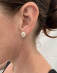 Silver Button Stud Earrings-Kelli Montgomery Jewelry