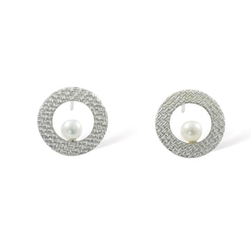 Circling Back Stud Pearl Earrings - kelli montgomery jewelry