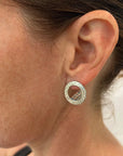 Circling Back Silver and Copper Stud Earrings - kelli montgomery jewelry