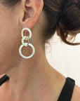 Dangle Silver Circle Earrings - kelli montgomery jewelry