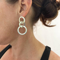 Dangle Silver Circle Earrings - kelli montgomery jewelry