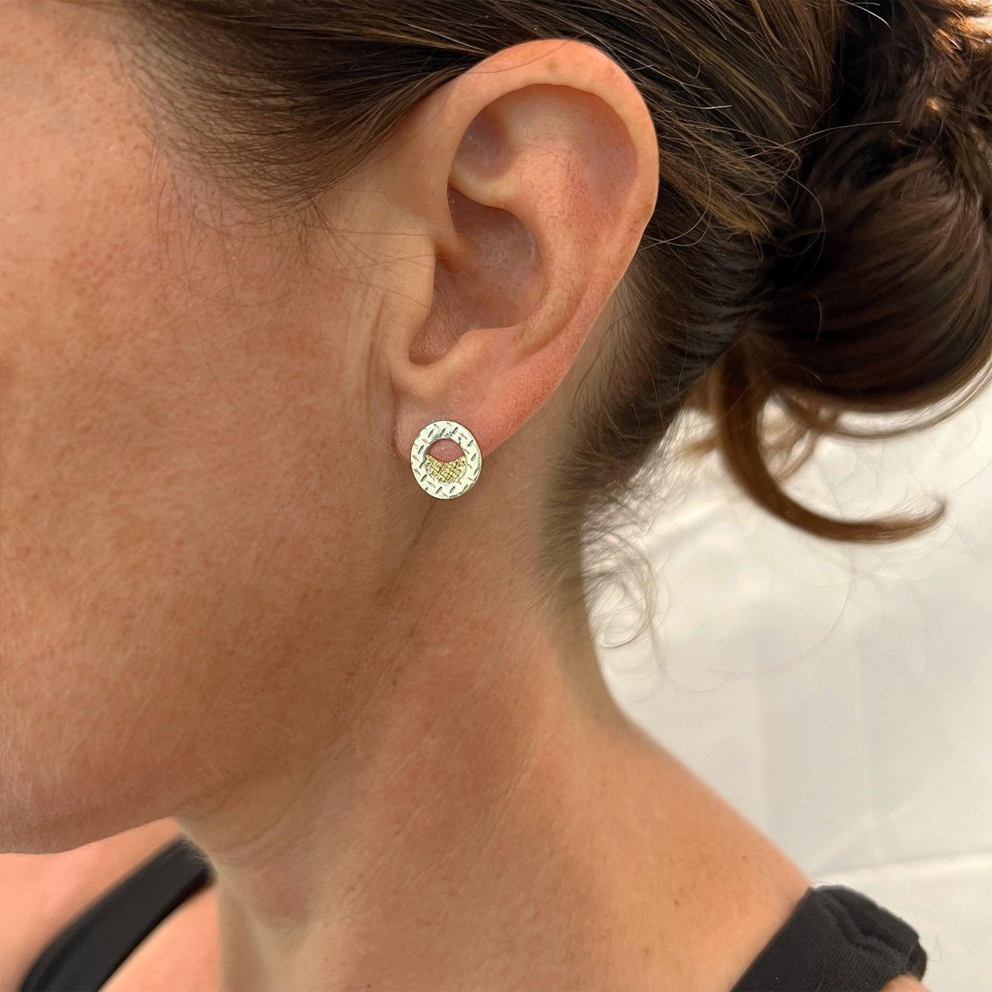 Half Moon Circle Stud Earrings - kelli montgomery jewelry